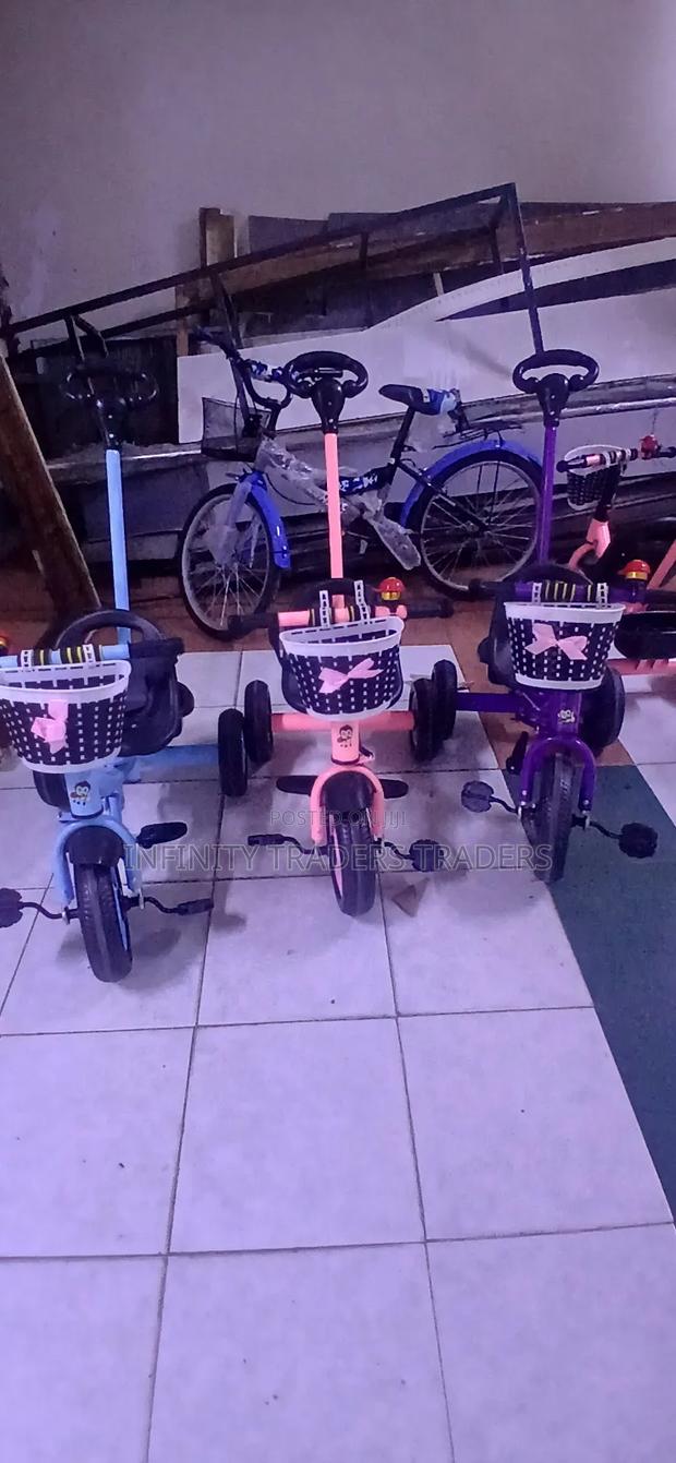 Kids Tricycle With Push Handle +Basket