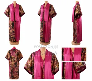 Long Satin Kimono Robe
