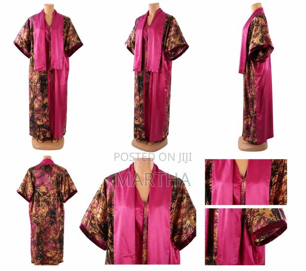 Long Satin Kimono Robe - main view