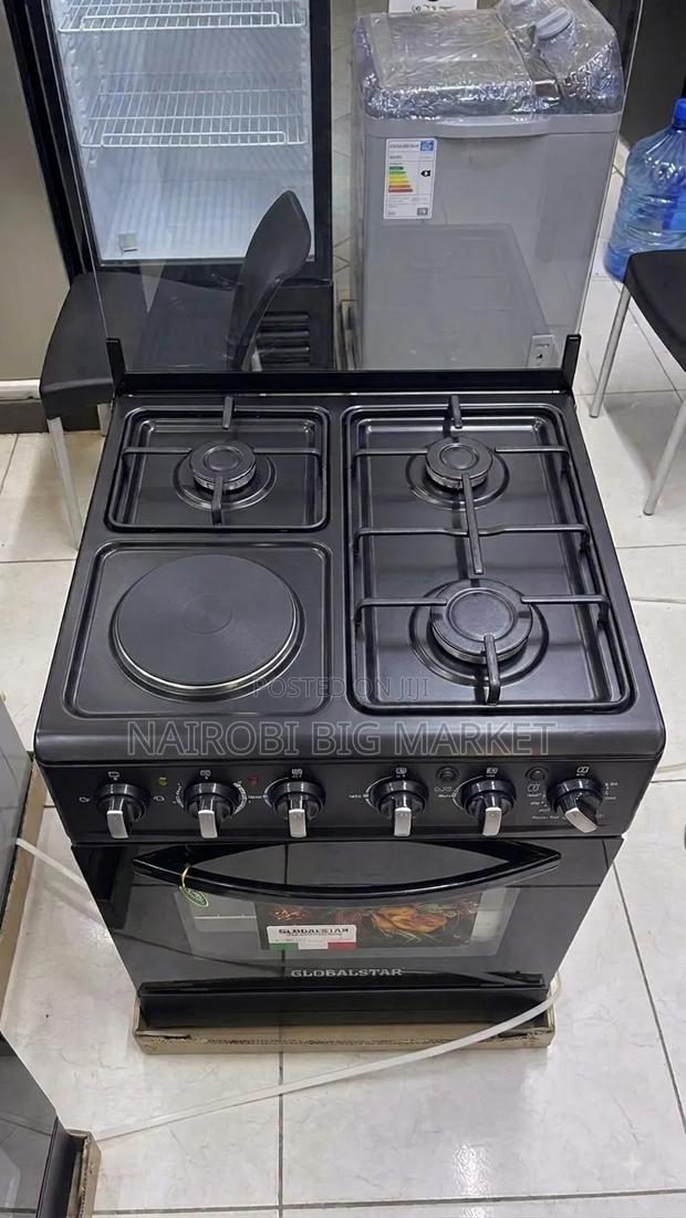 Black 60*60 Globalstar JET 3+1 Standing Cooker With Electric Oven