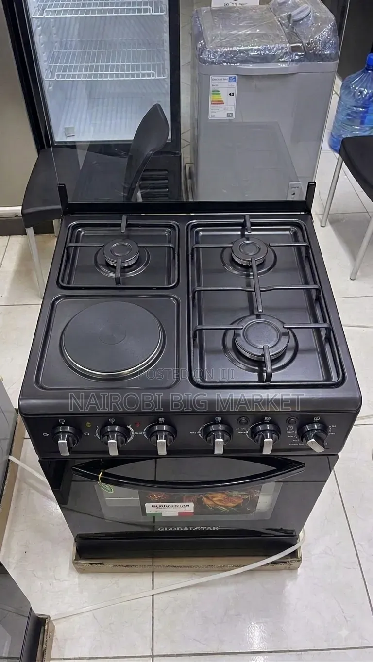Black 60*60 Globalstar JET 3+1 Standing Cooker With Electric Oven