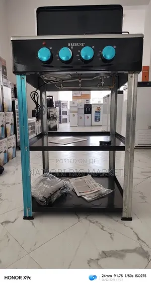 Rebune 3gas +1 Electric Burner Standing Gas Stove With Shelves