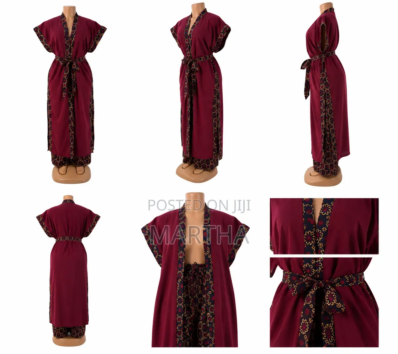 Long Satin Kimono Robe