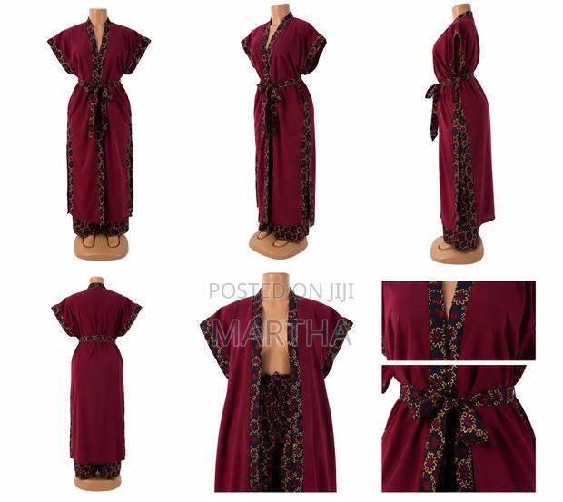 Long Satin Kimono Robe - thumbnail 3