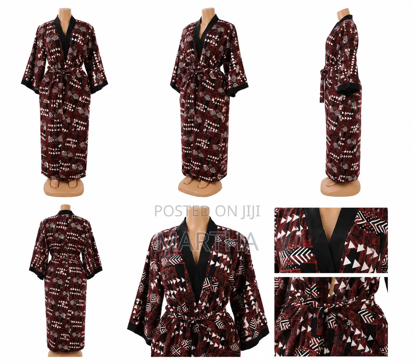 Long Satin Kimono Robe