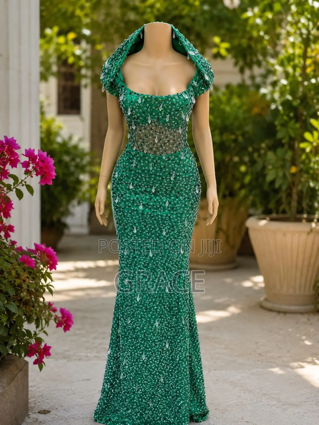 Elegant Emerald Green Mermaid Gown – Sparkling Evening Dress