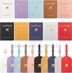 Passport Holder With a Matching Luggage Tag (Travel Set)