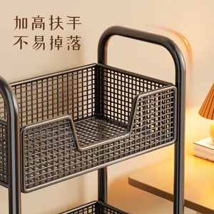 3 Layer Rotating Multifunctional Mesh Design Storage Trolley
