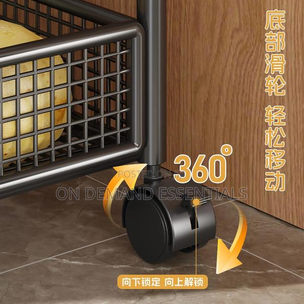 3 Layer Rotating Multifunctional Mesh Design Storage Trolley - thumbnail 5