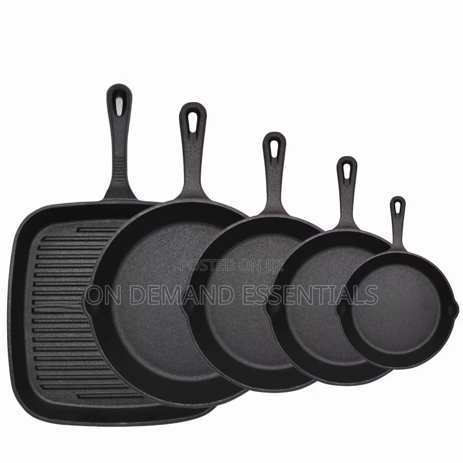5pcs Cast Iron Skillet Set and Steak Pan