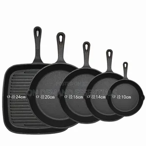 5pcs Cast Iron Skillet Set and Steak Pan