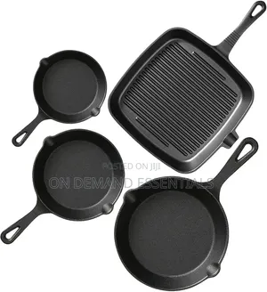 5pcs Cast Iron Skillet Set and Steak Pan