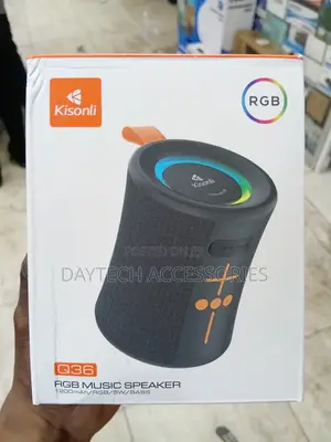 Kisonli Q36 Wireless RGB Portable Bluetooth Speaker - Black