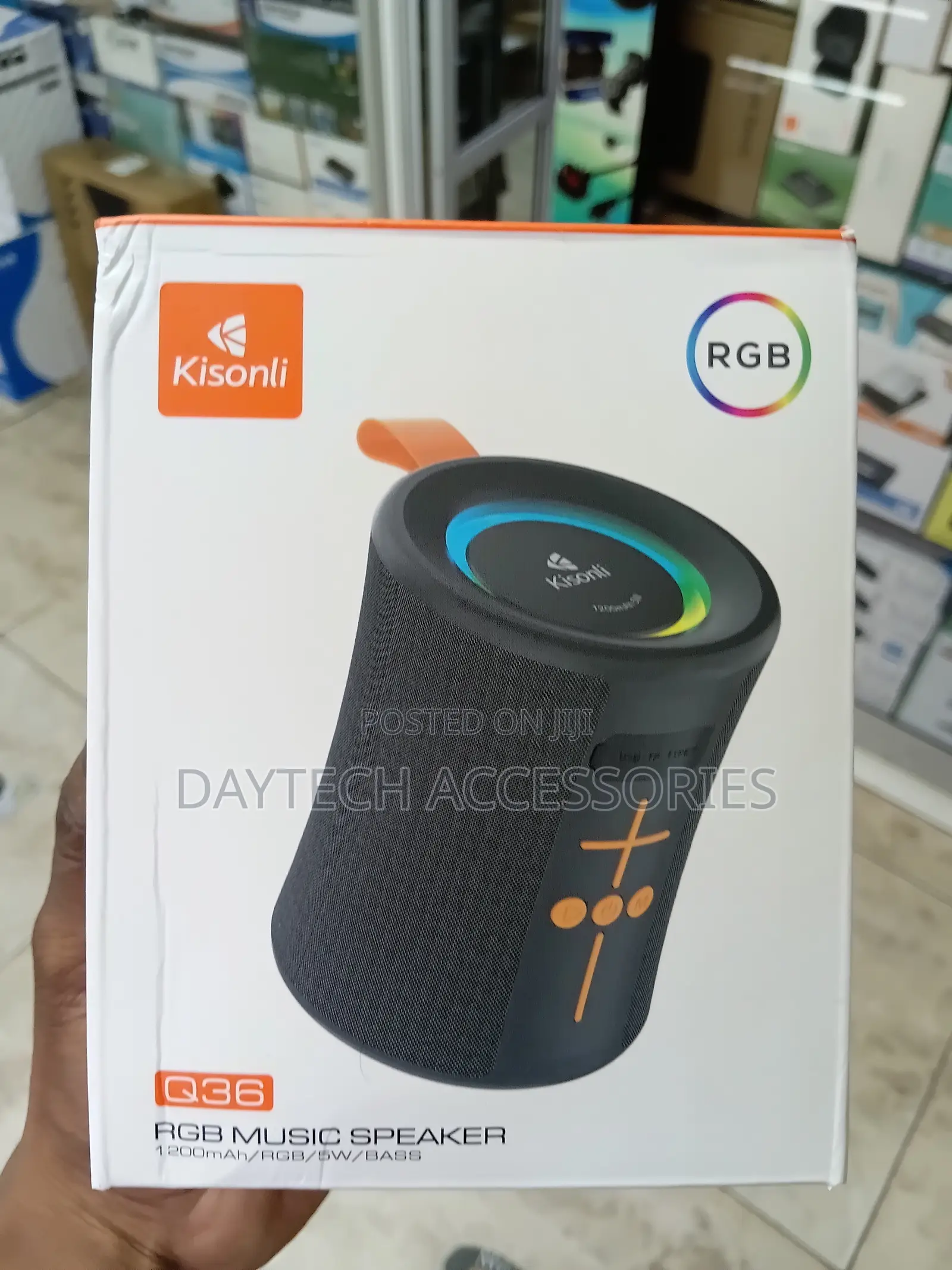 Kisonli Q36 Wireless RGB Portable Bluetooth Speaker - Black