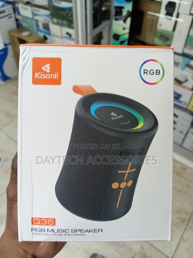Kisonli Q36 Wireless RGB Portable Bluetooth Speaker - Black - thumbnail 2