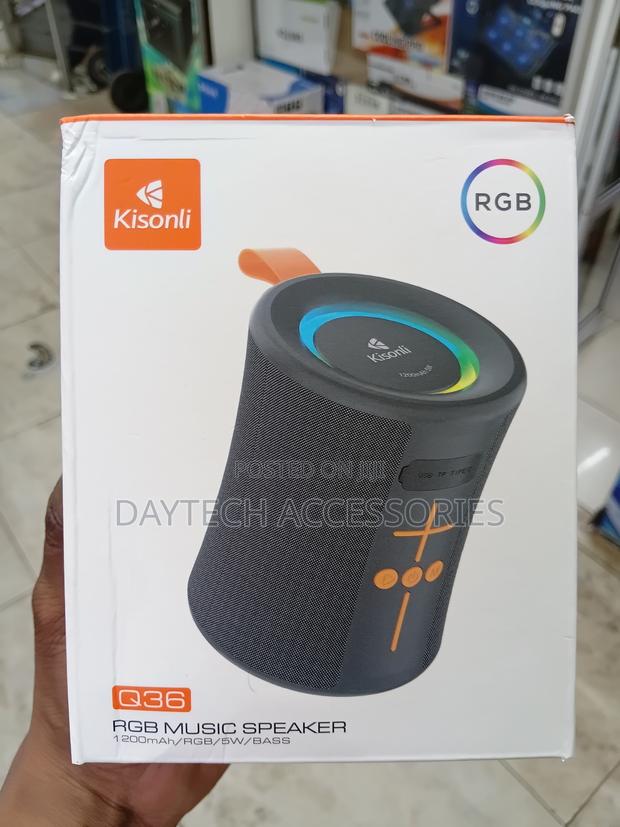 Kisonli Q36 Wireless RGB Portable Bluetooth Speaker - Black - thumbnail 3