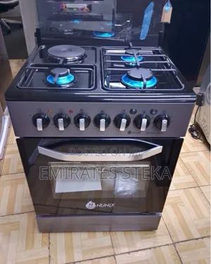 Nunix 60*60 3Gas JetPool Burners + 1Rapid Plate, Free Standing Cooker