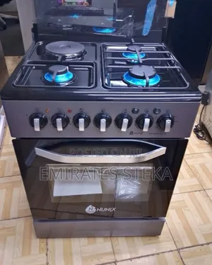 Nunix 60*60 3Gas JetPool Burners + 1Rapid Plate, Free Standing Cooker
