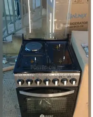 Nunix 50 * 55cm Cooker - 3 Gas Burners, 1 Electric Hotplate + Gas Oven
