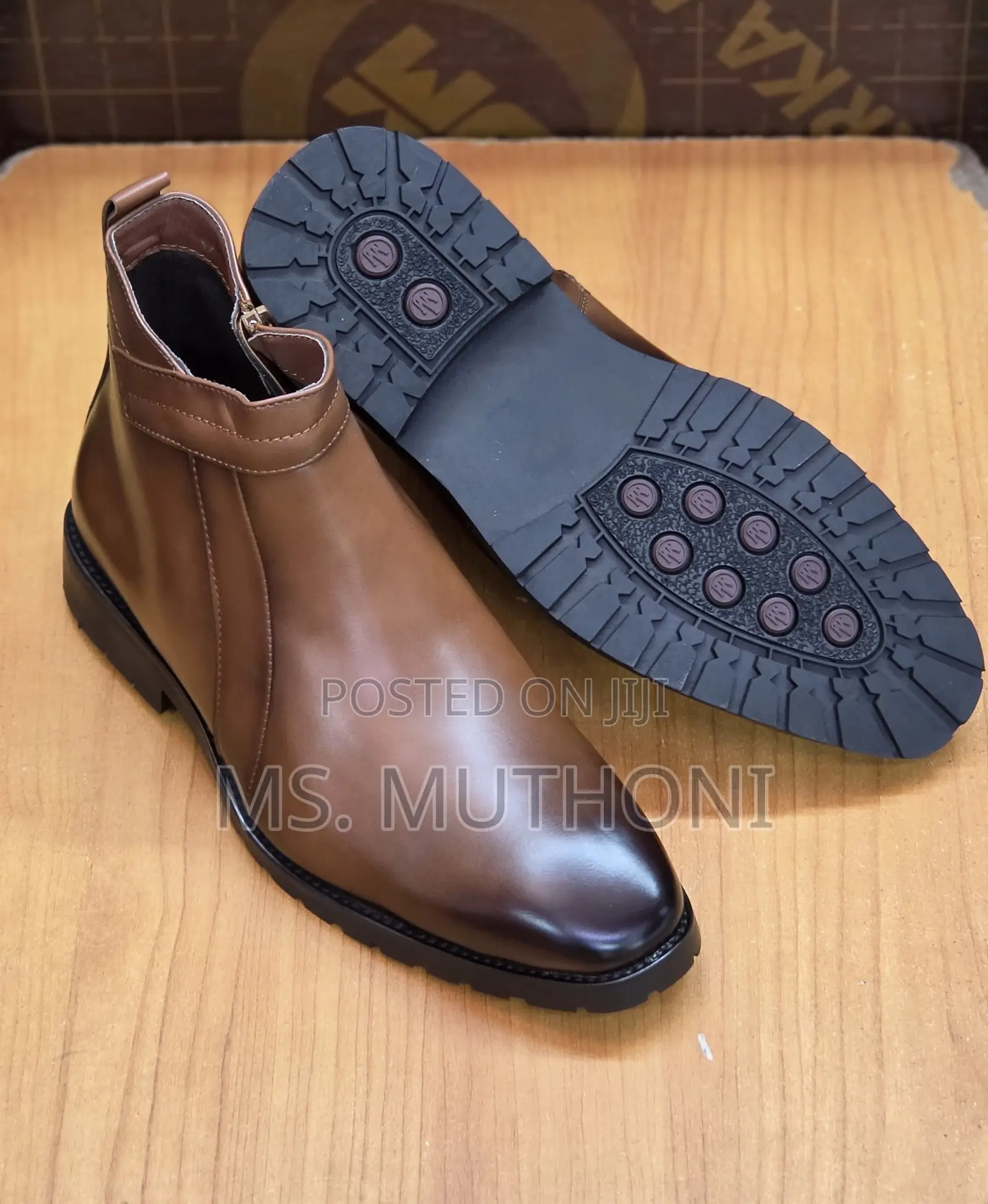 Side Zip Ankle Official / Casual Leather Boots Size 40-45