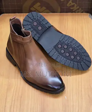 Side Zip Ankle Official / Casual Leather Boots Size 40-45