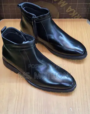 Side Zip Ankle Official / Casual Leather Boots Size 40-45