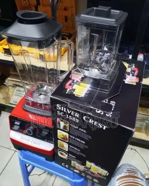 Colour Red Commer Silver Crest Blender. Commercial.
