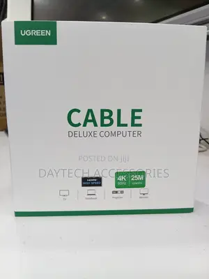 The UGREEN 25-Meter Active Fiber Optic HDMI Male-to-Male Cable.