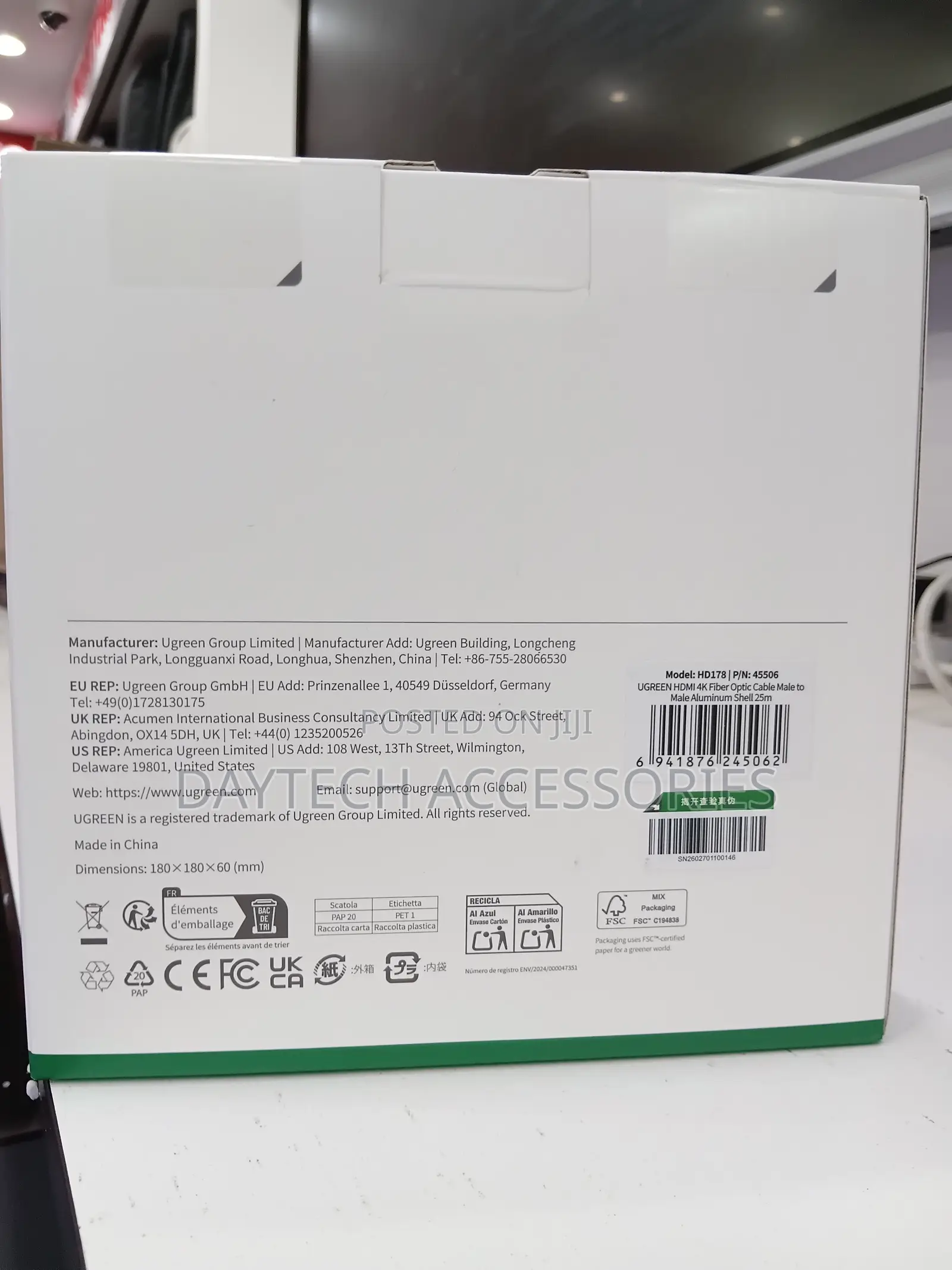 UGREEN 25 Meter at 60Hz HDMI Fiber Optic Cable .