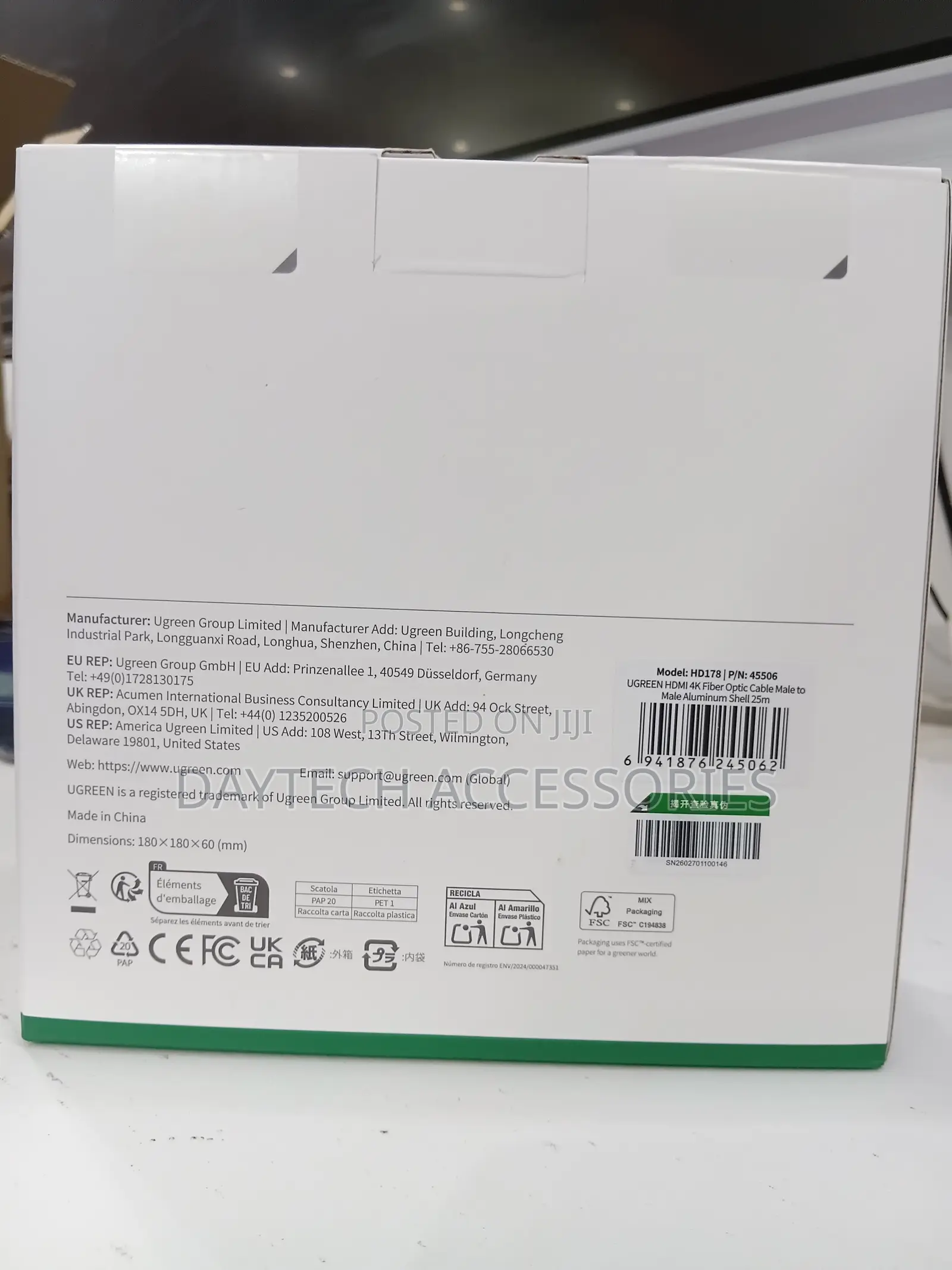 UGREEN 25 Meter at 60Hz HDMI Fiber Optic Cable .