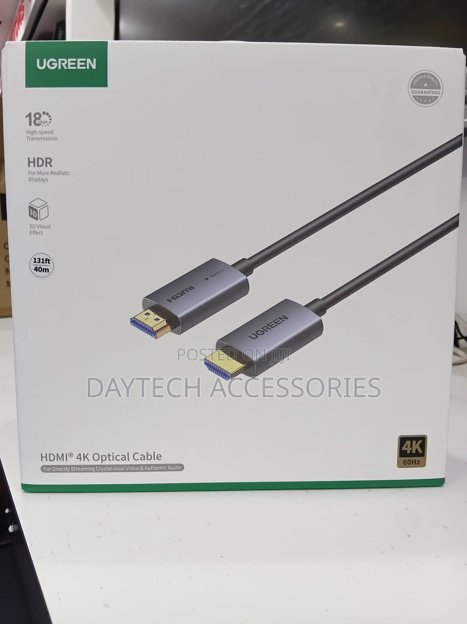Ugreen HD178 Premium 40M AOC Fiber Optic HDMI 2.0 Cable at 60Hz.