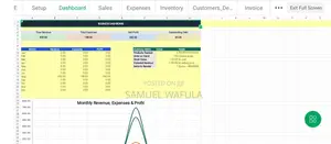 Small Business Excel Template - Sales, Expenses, Stock Profit
