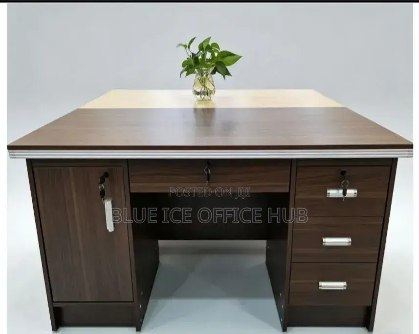 Wooden Office Desk With Lockable Storage