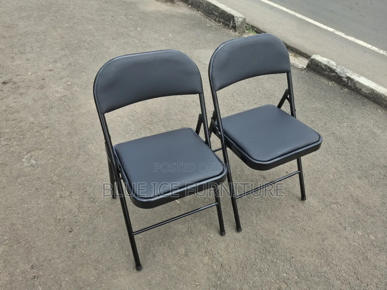 Black Padded Metal Folding Chair