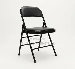 Black Padded Metal Folding Chair