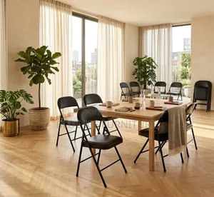 Black Padded Metal Folding Chair