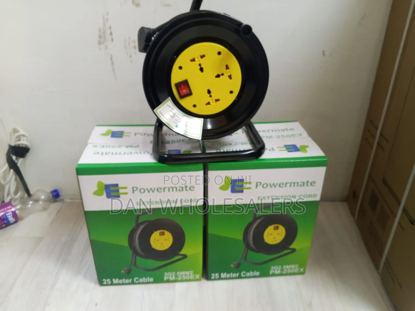 Powermate Heavy Duty 25 Meter Cable Reel With 3 Way Socket