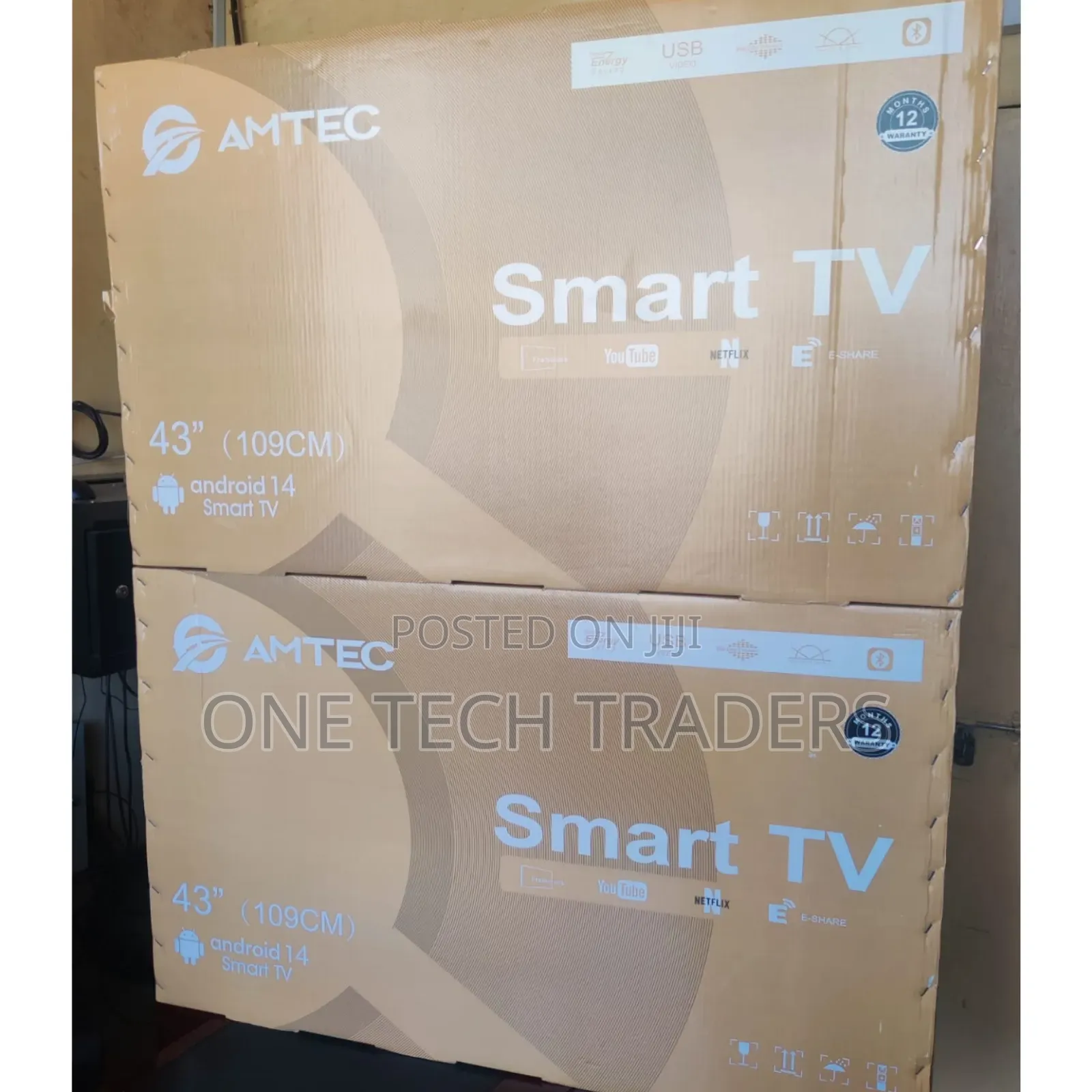 Amtec 43" Smart Android Frameless With Bluetooth