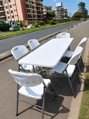 6 Seater Folding Table Chairs Set