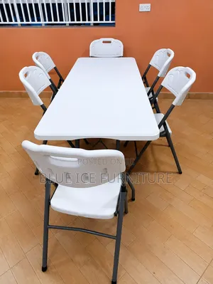 6 Seater Folding Table Chairs Set
