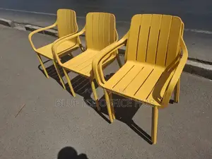 Yellow Outdoor Plastic Chair With Arms