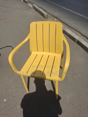 Yellow Outdoor Plastic Chair With Arms