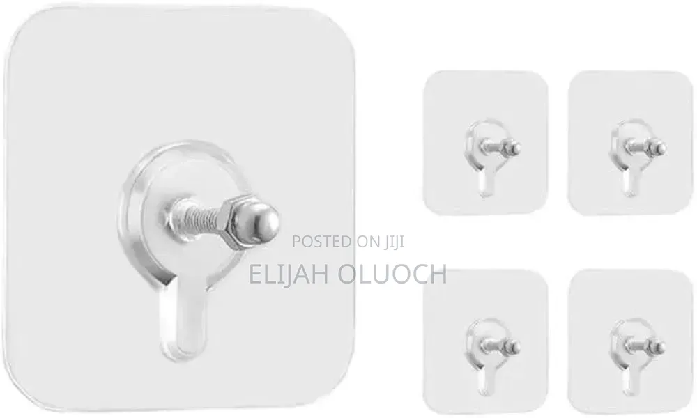 10 Pieces of Self-Adhesive Wall Hooks With Screw Bolts