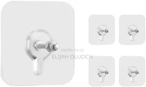 10 Pieces of Self-Adhesive Wall Hooks With Screw Bolts