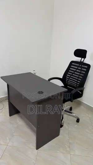 Office Desk and Adjustable Chair With Head Rest