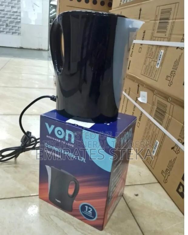 VON VKCL17CDB Cordless Kettle – 1.7L – Black - thumbnail 2