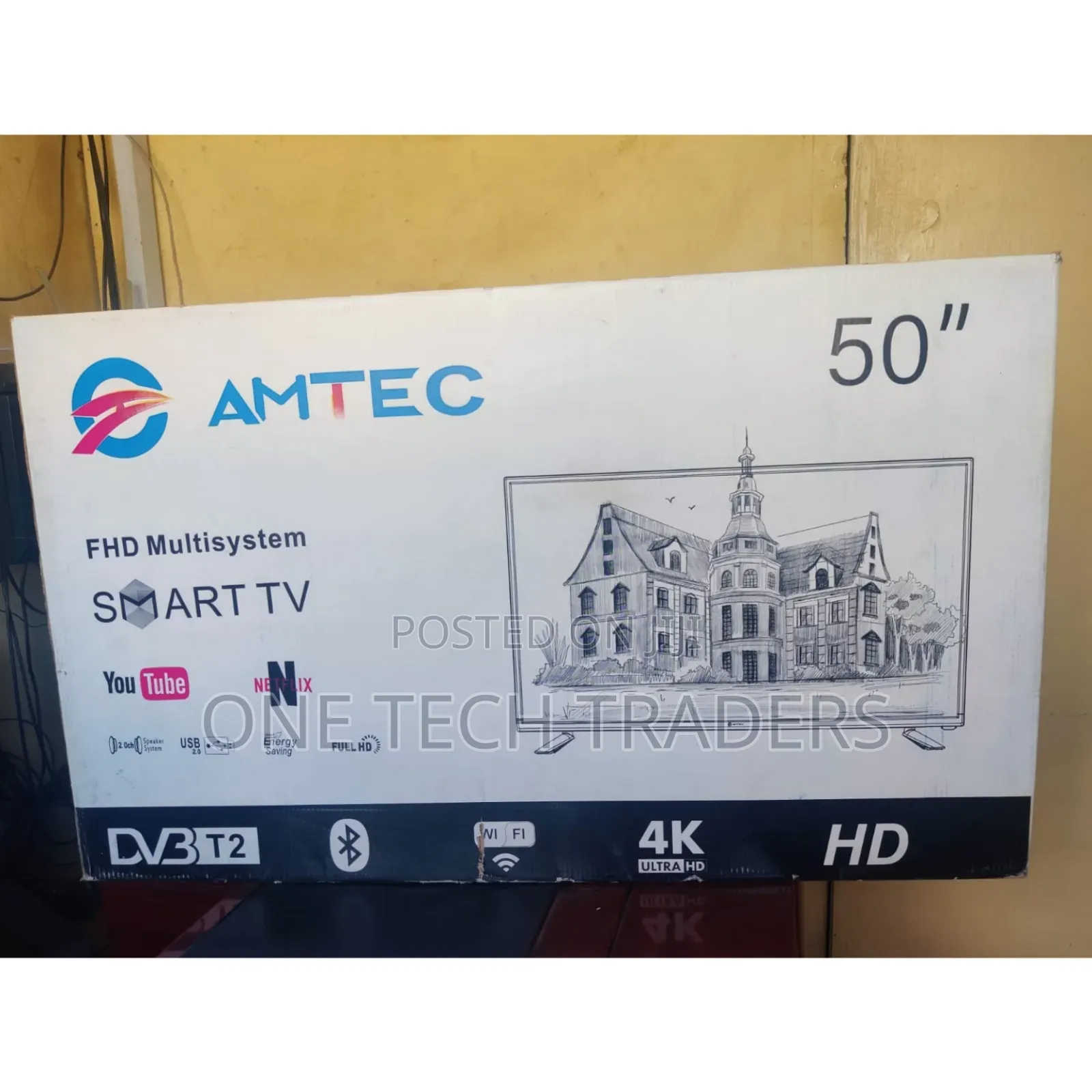 Amtec TV 50" Smart Android Frameless With Bluetooth