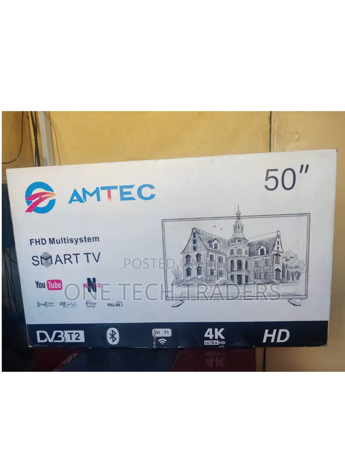 Amtec TV 50" Smart Android Frameless With Bluetooth