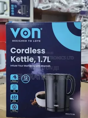 VON Cordless Kettle VKCL17CDB 1.7L Black