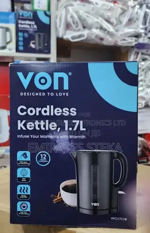VON Cordless Kettle VKCL17CDB 1.7L Black